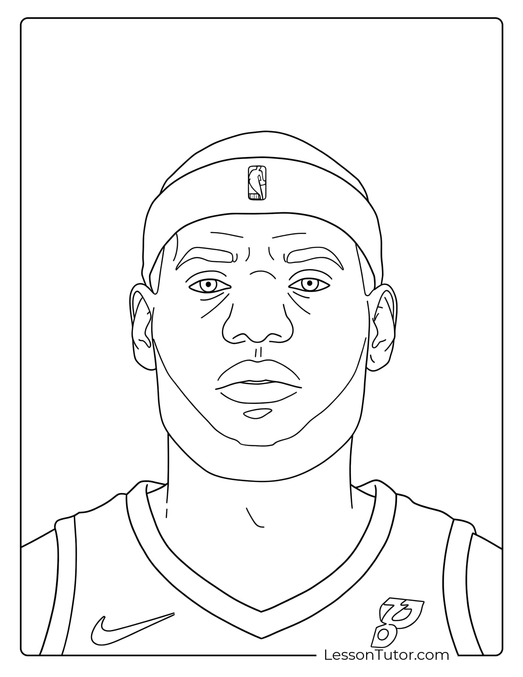 LeBron James Coloring Pages Lesson Tutor