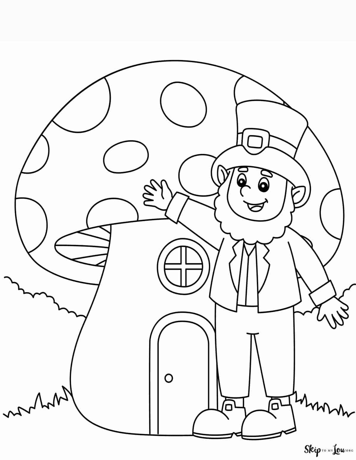 coloring pages of a leprechaun