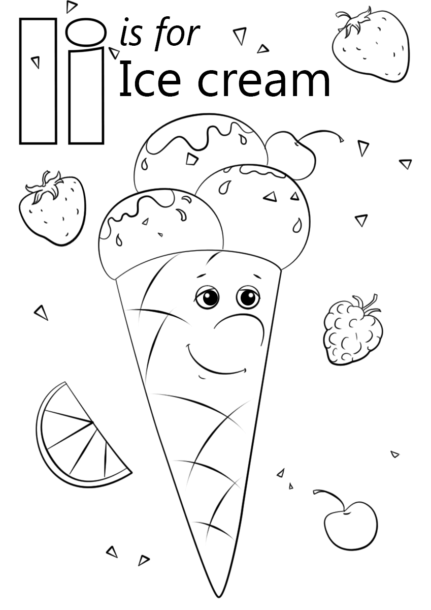 Letter I Is For Ice Cream Coloring Page Free Printable Letter I Is For Ice Cream Coloring Page Free Printable