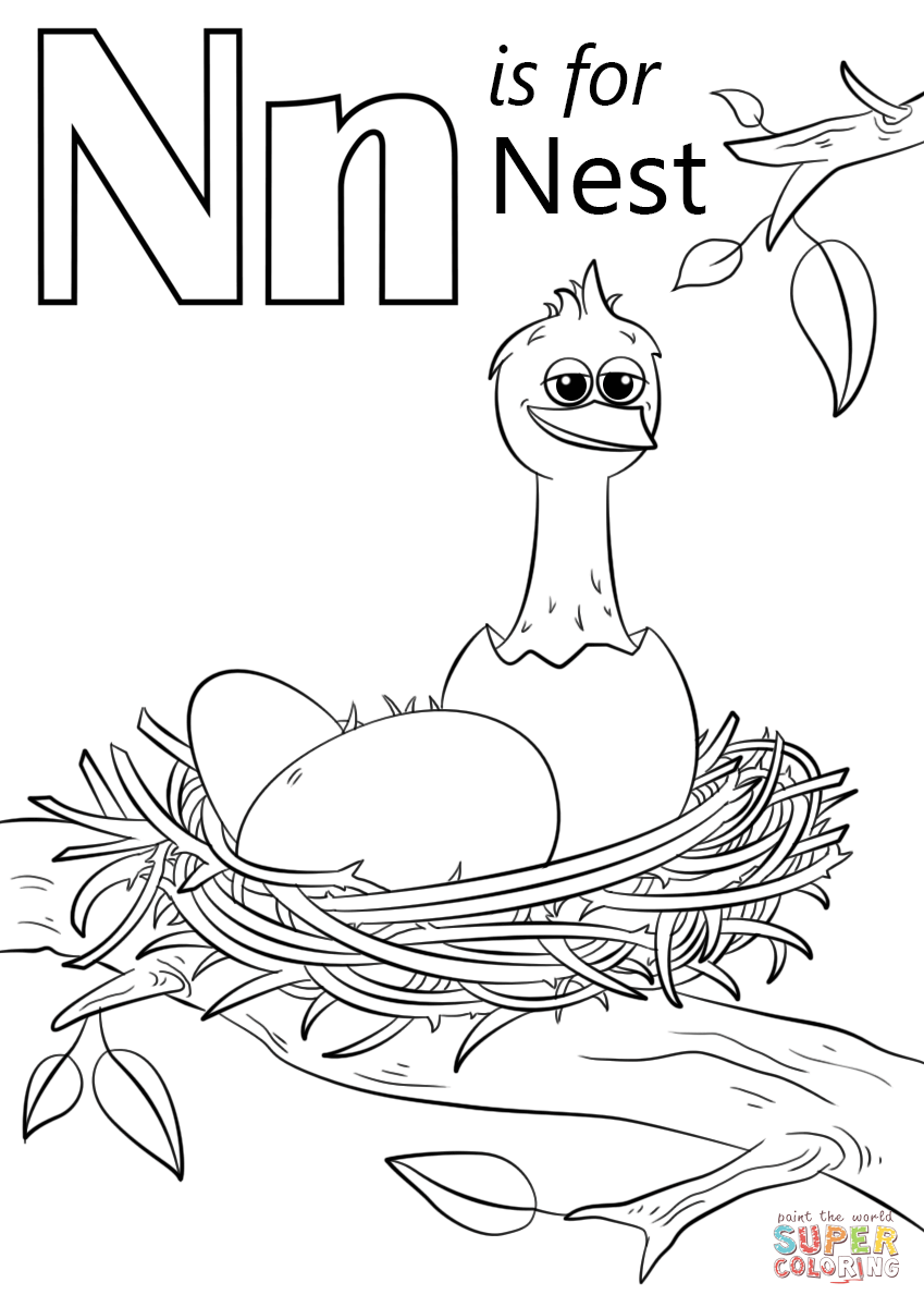 Letter N 30 Free Printable Coloring Pages