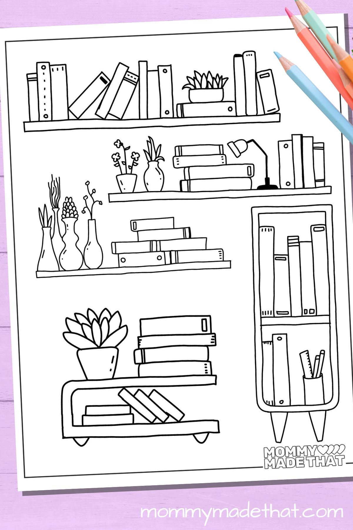 coloring pages of library