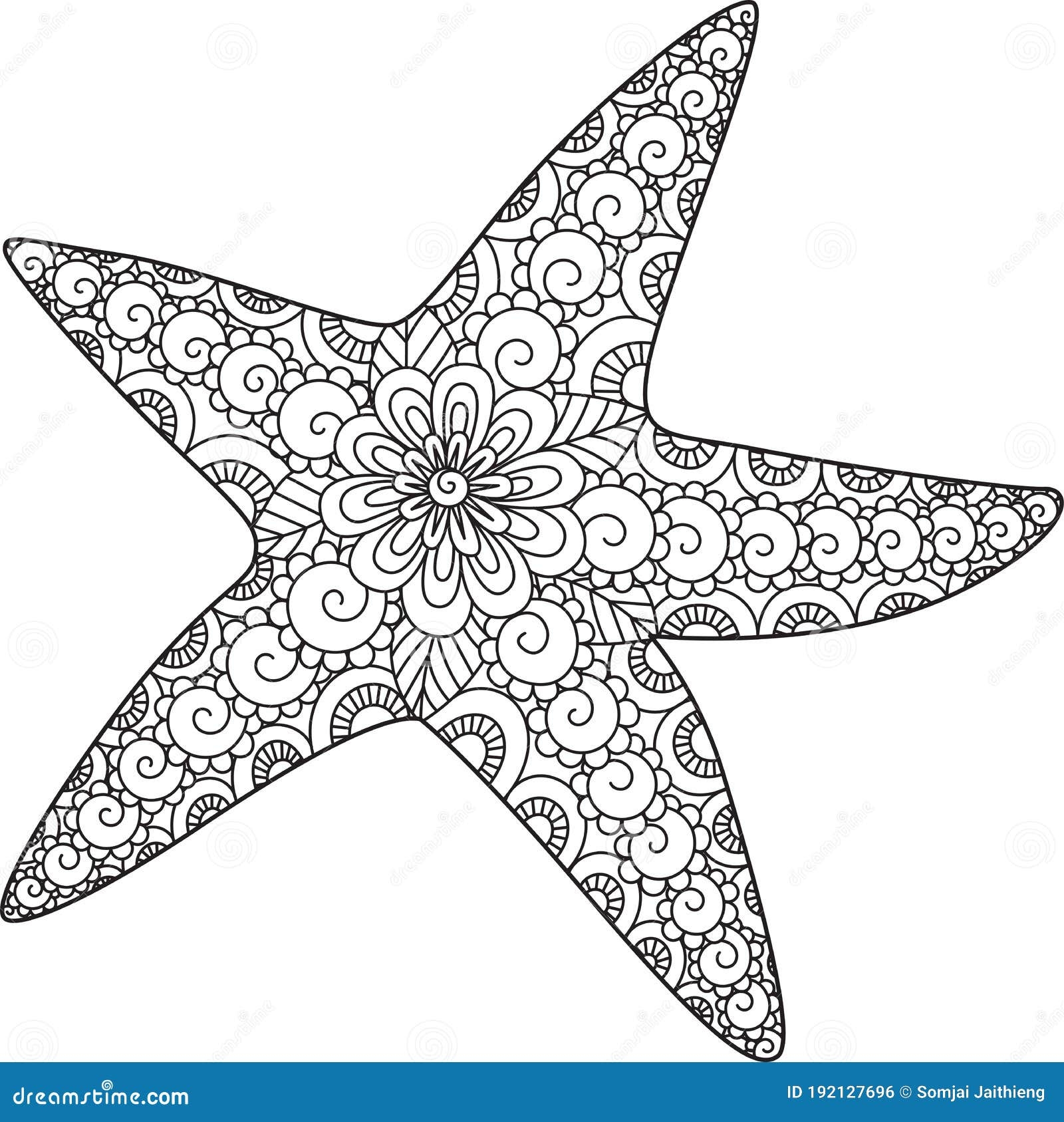 Line Art Of Starfish Design For Coloring Book Coloring Page And Design Element Vector Illustration Stock Vector Illustration Of Stroke Stress 192127696