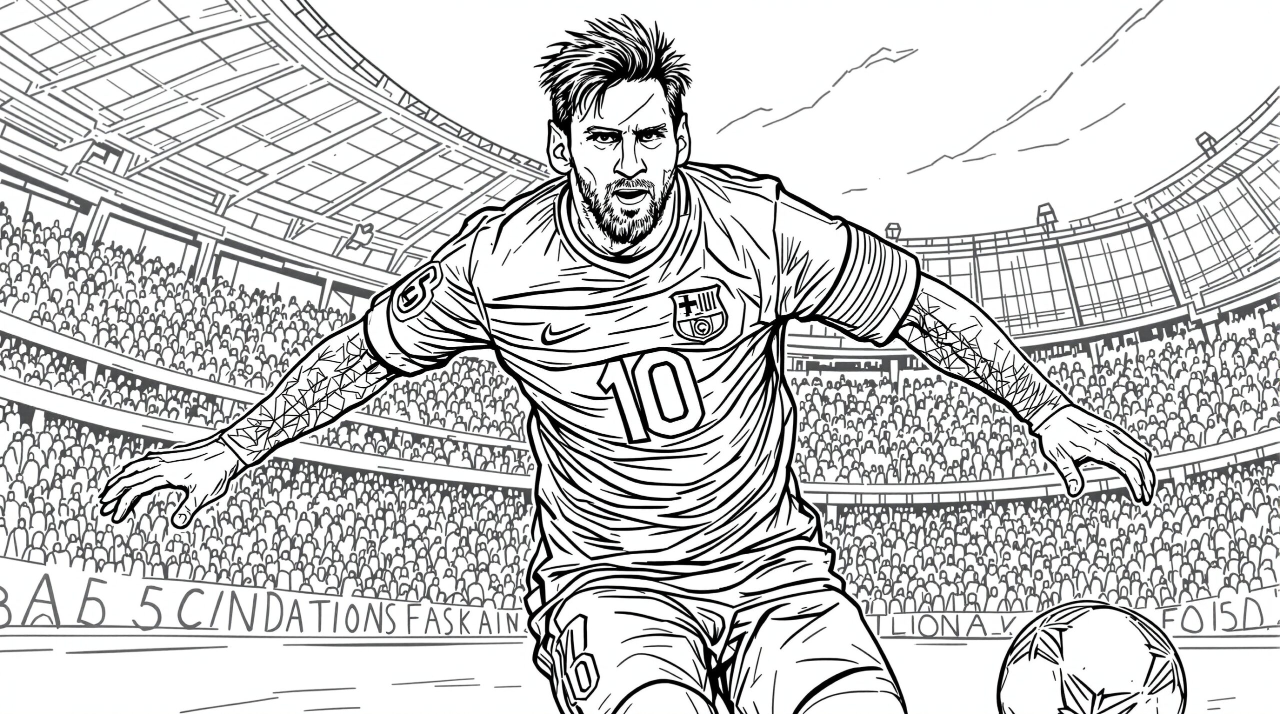 Lionel Messi Soccer Coloring Page Free PDF Download Free PDF Colorazen