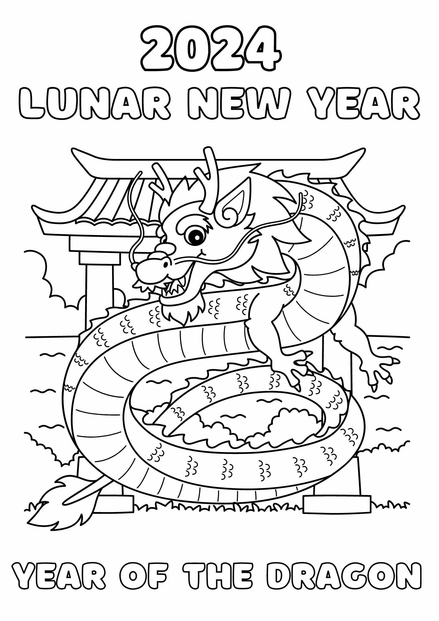 Lunar New Year 2024 Year Of The Dragon Coloring Ezpzlearn