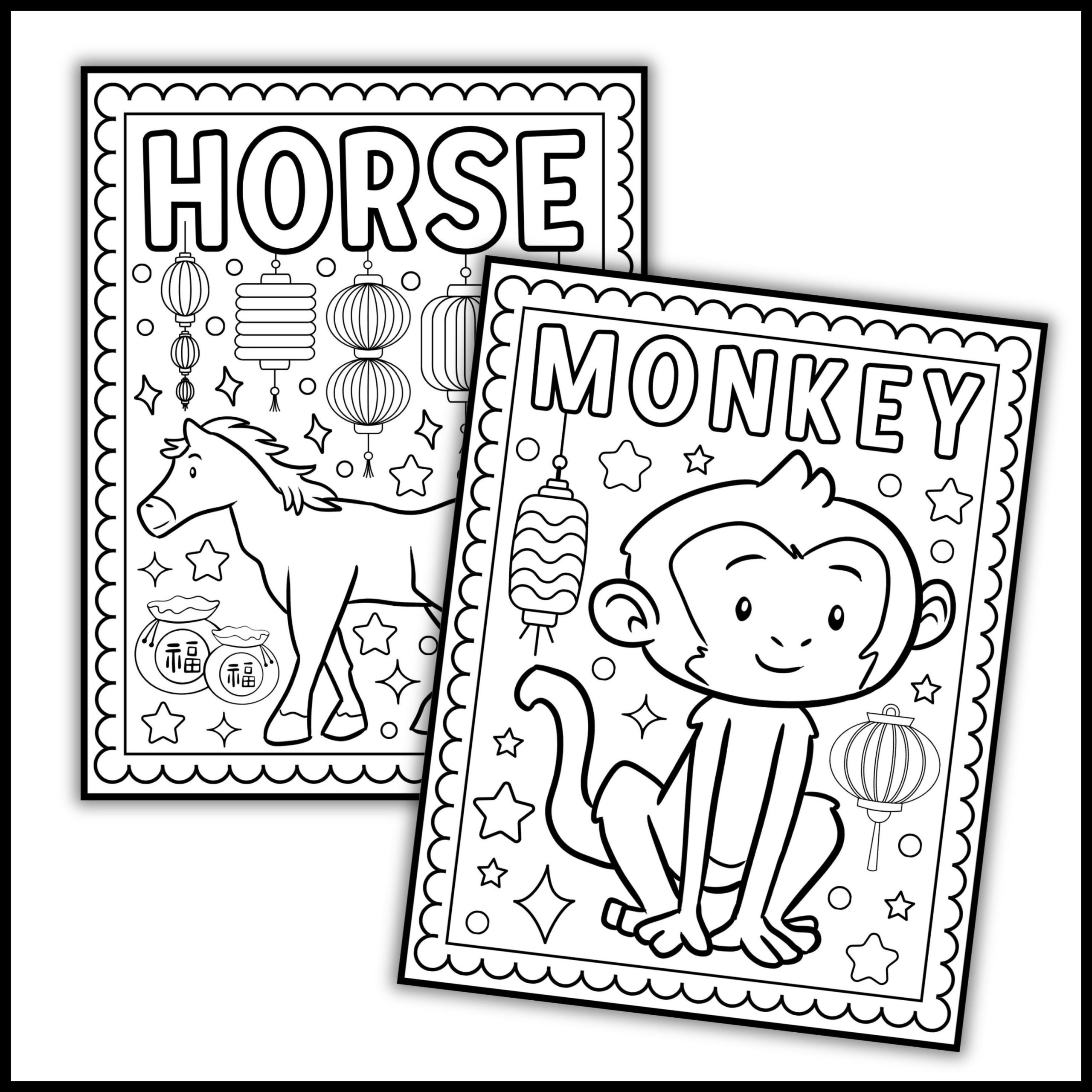 Lunar New Year Coloring Pages Chinese New Year Zodiac Animals Coloring Sheets Made By Teachers