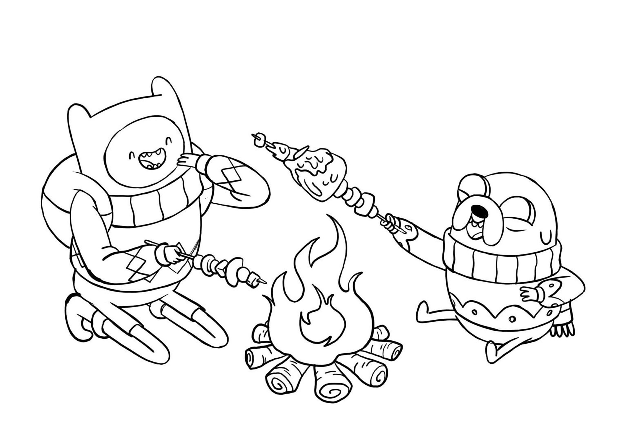 Marshmallow Barbecue Adventure Time Coloring Pages