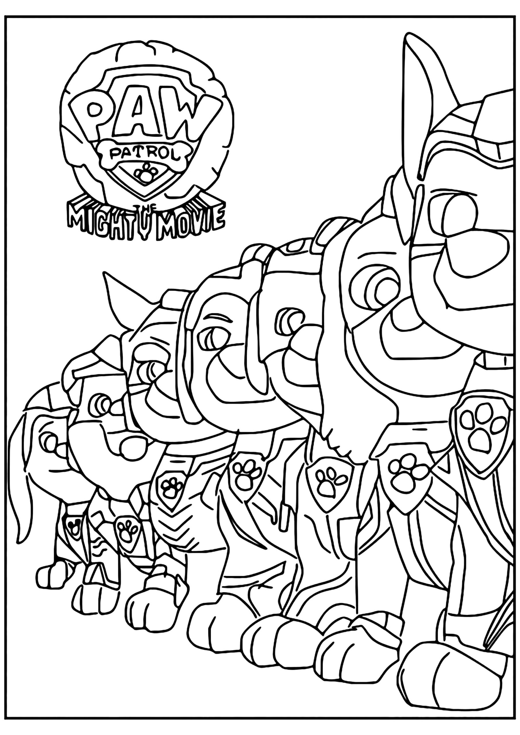 Members Of The Super Patrol Paw Patrol Mighty Pups Coloring Pages