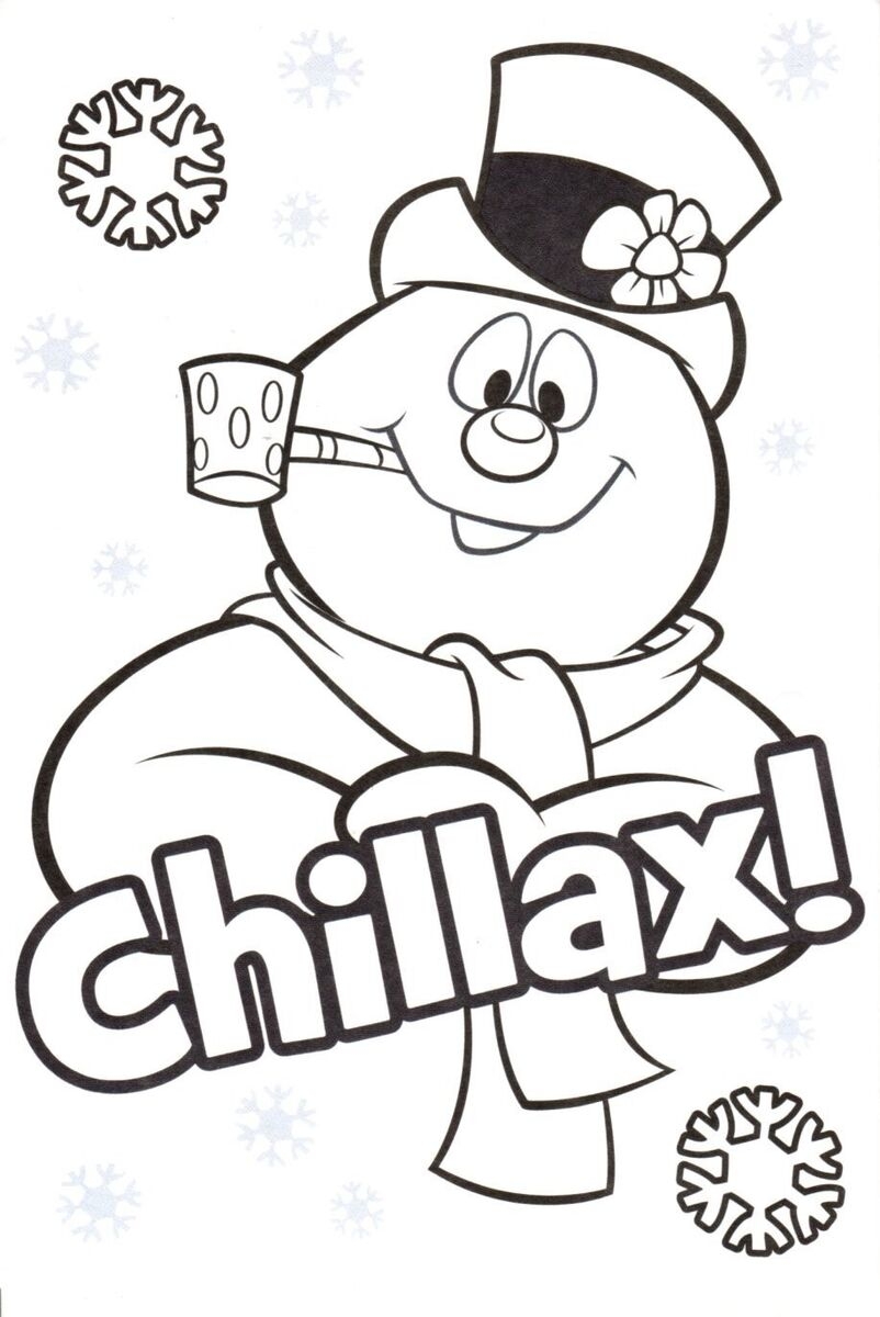 Merry Christmas Frosty The Snowman Chillax Coloring Color Greeting Card EBay