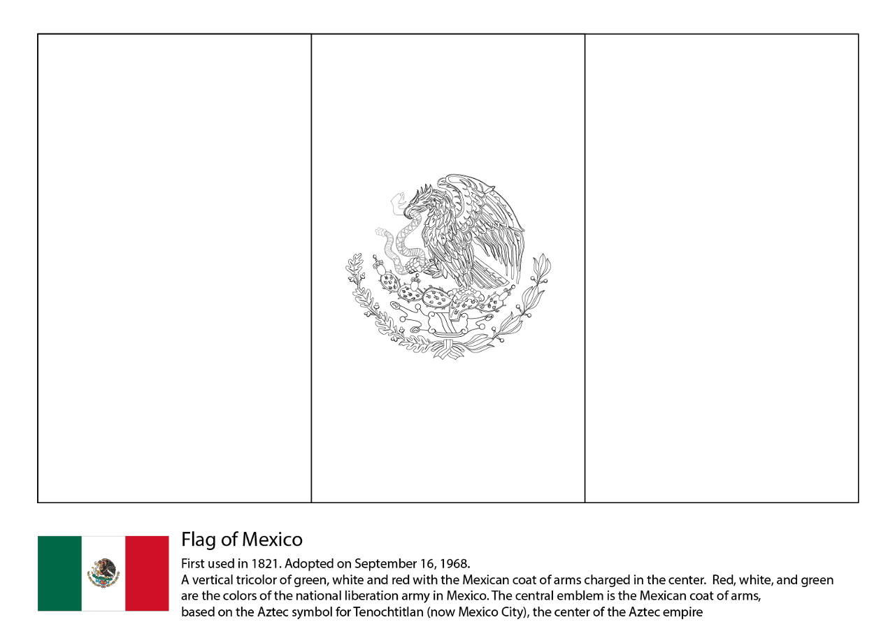 Mexico Flag Coloring Page Free Printable