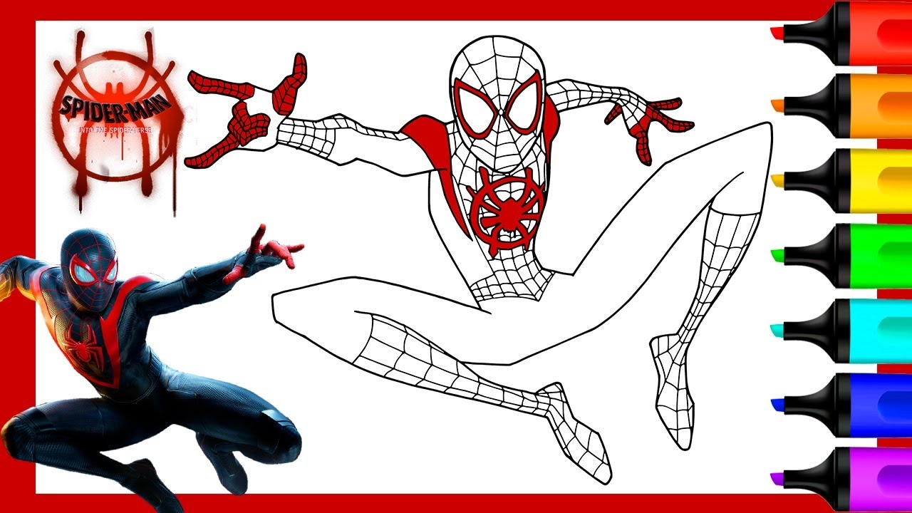 Miles Morales Spider Man Into The Spider Verse Coloring Pages YouTube Miles Morales Spider Man Into The Spider Verse Coloring Pages YouTube