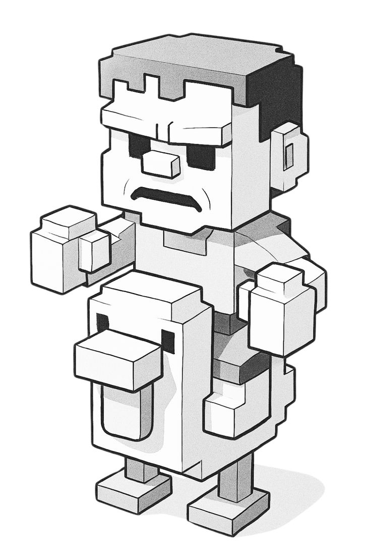 Minecraft Chicken Jockey FREE Coloring Page Minecraft Chicken Jockey FREE Coloring Page
