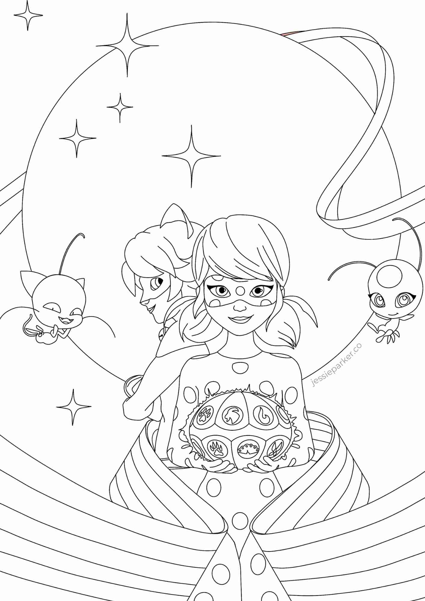 ladybug and cat noir coloring pages