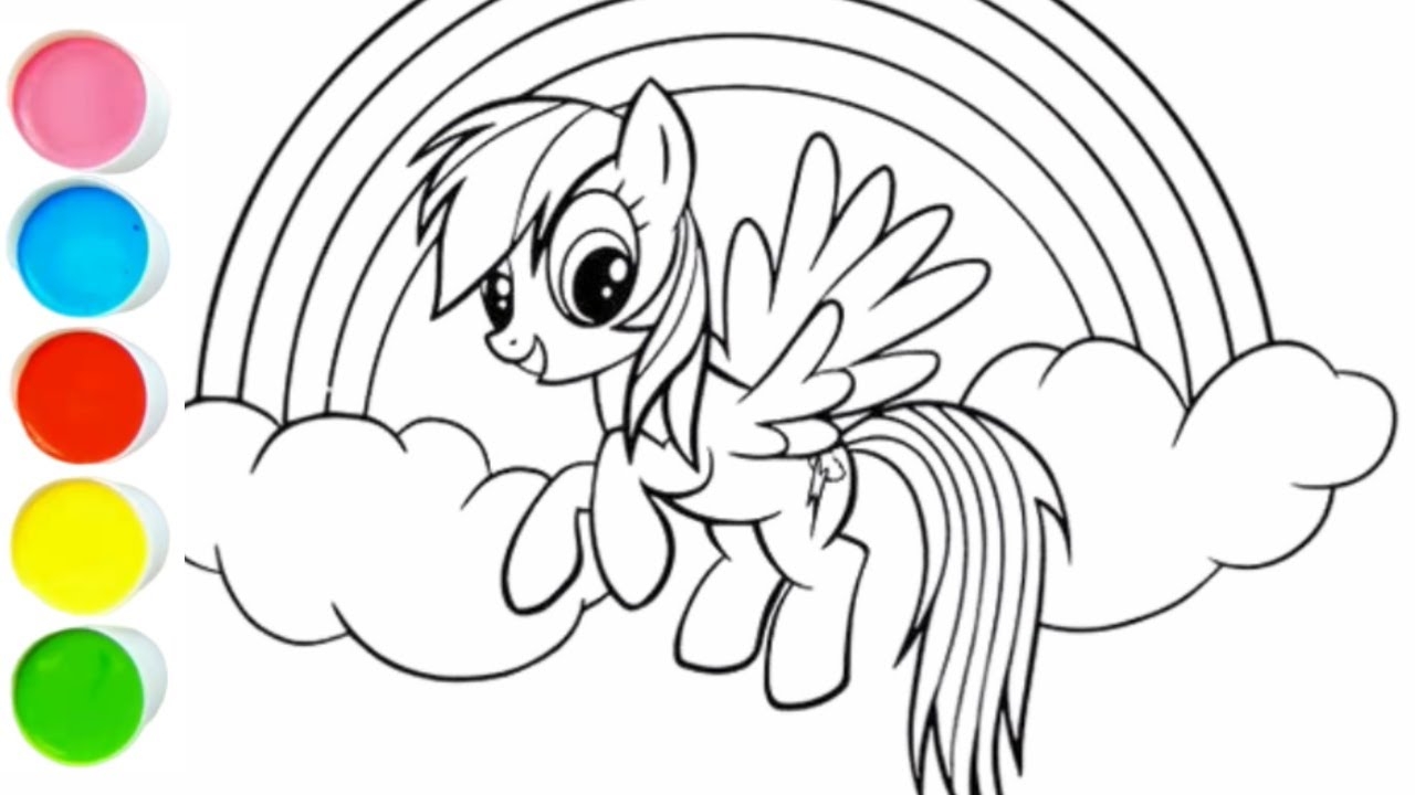 My Little Pony Coloring Page How To Color Rainbow Dash YouTube