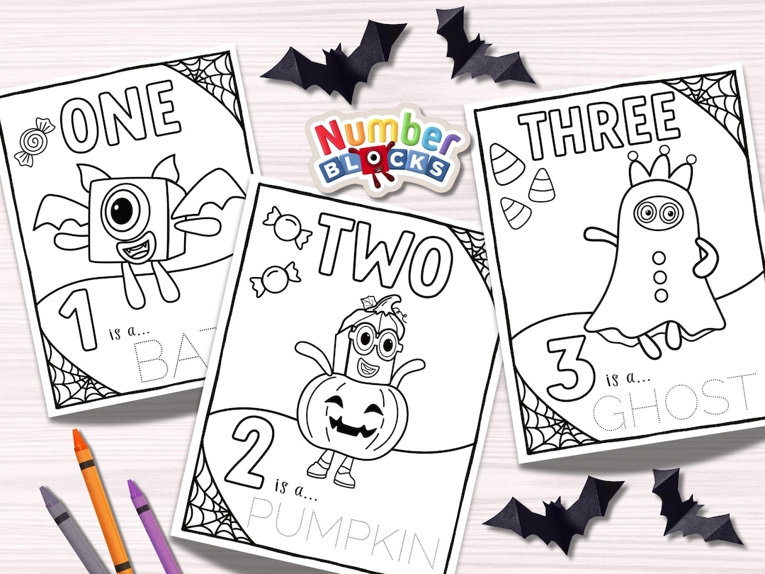 Numberblocks HALLOWEEN Colouring Pages Digital Printable 11 Pages Number Recognition Writing Practice NUMBERBLOCKS Coloring Book Etsy Australia