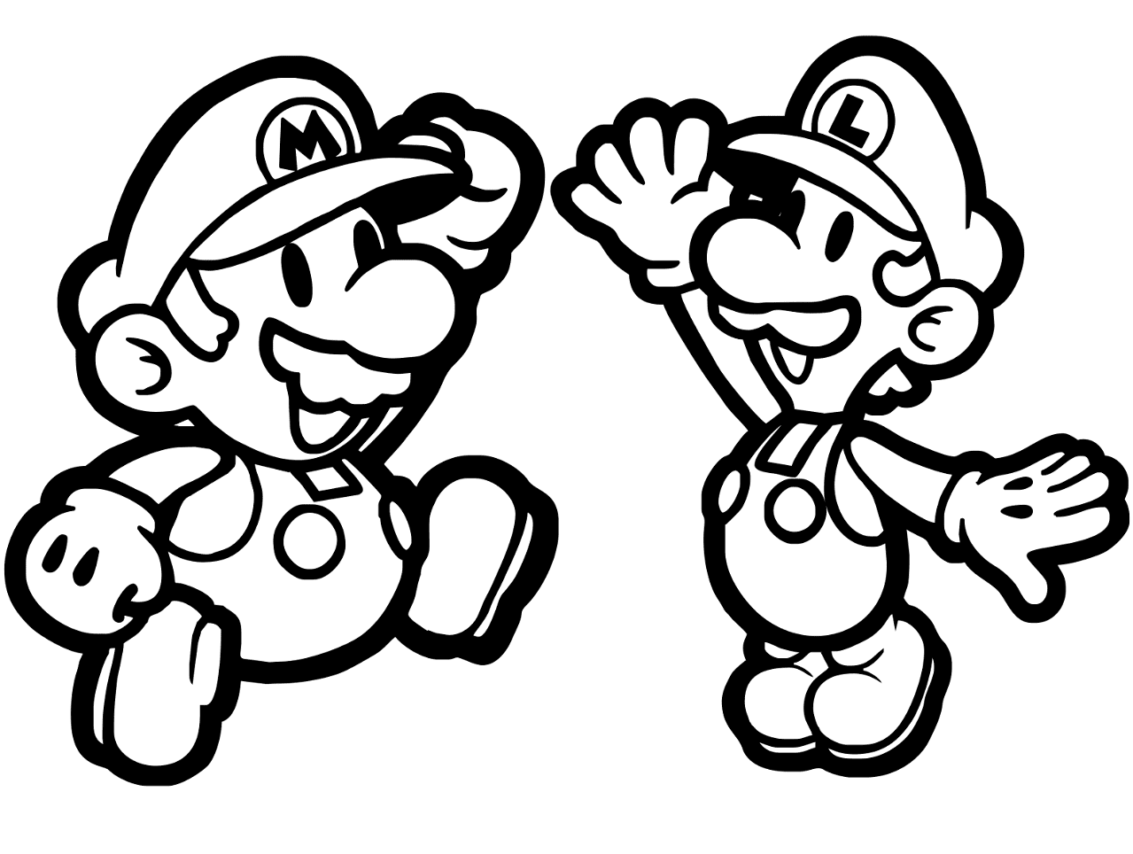 luigi mario coloring pages