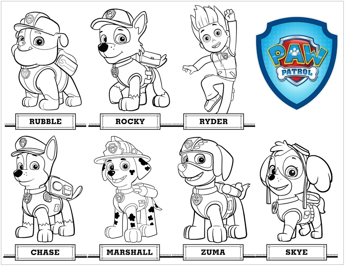 chase from paw patrol coloring page