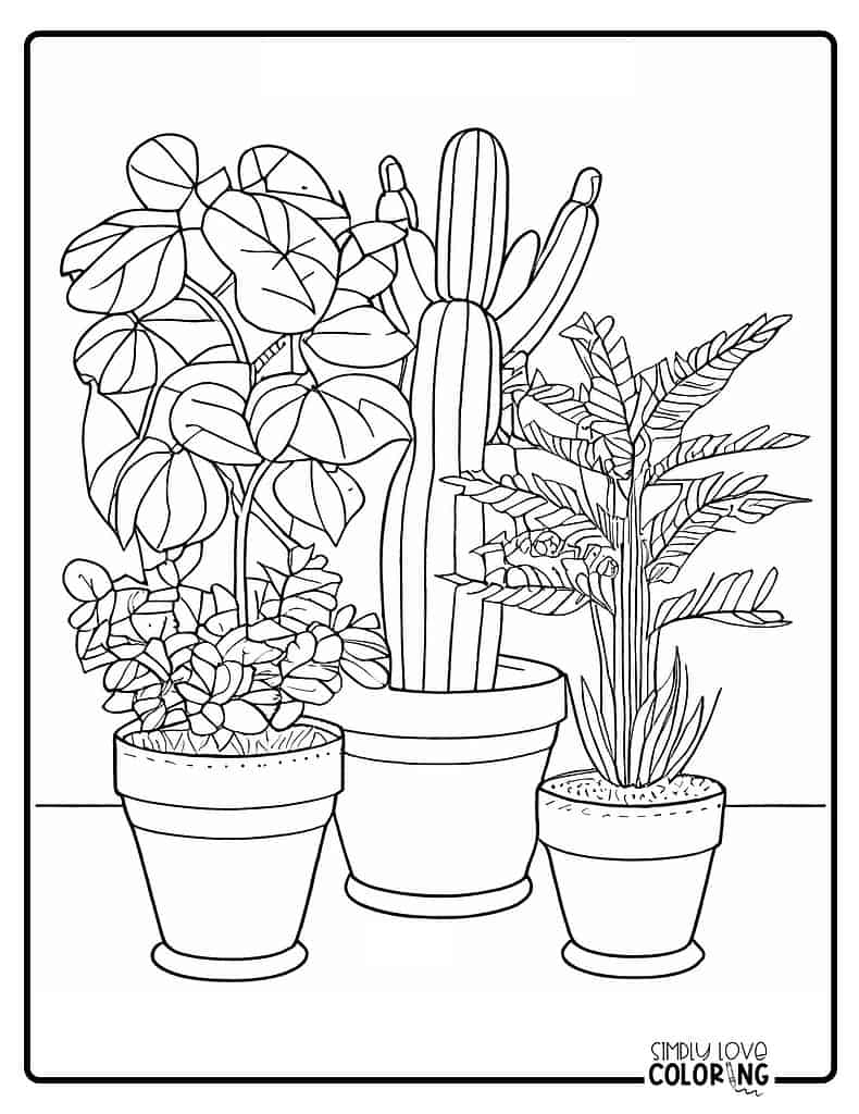 Plant Coloring Pages Free PDF Printables Simply Love Coloring Plant Coloring Pages Free PDF Printables Simply Love Coloring
