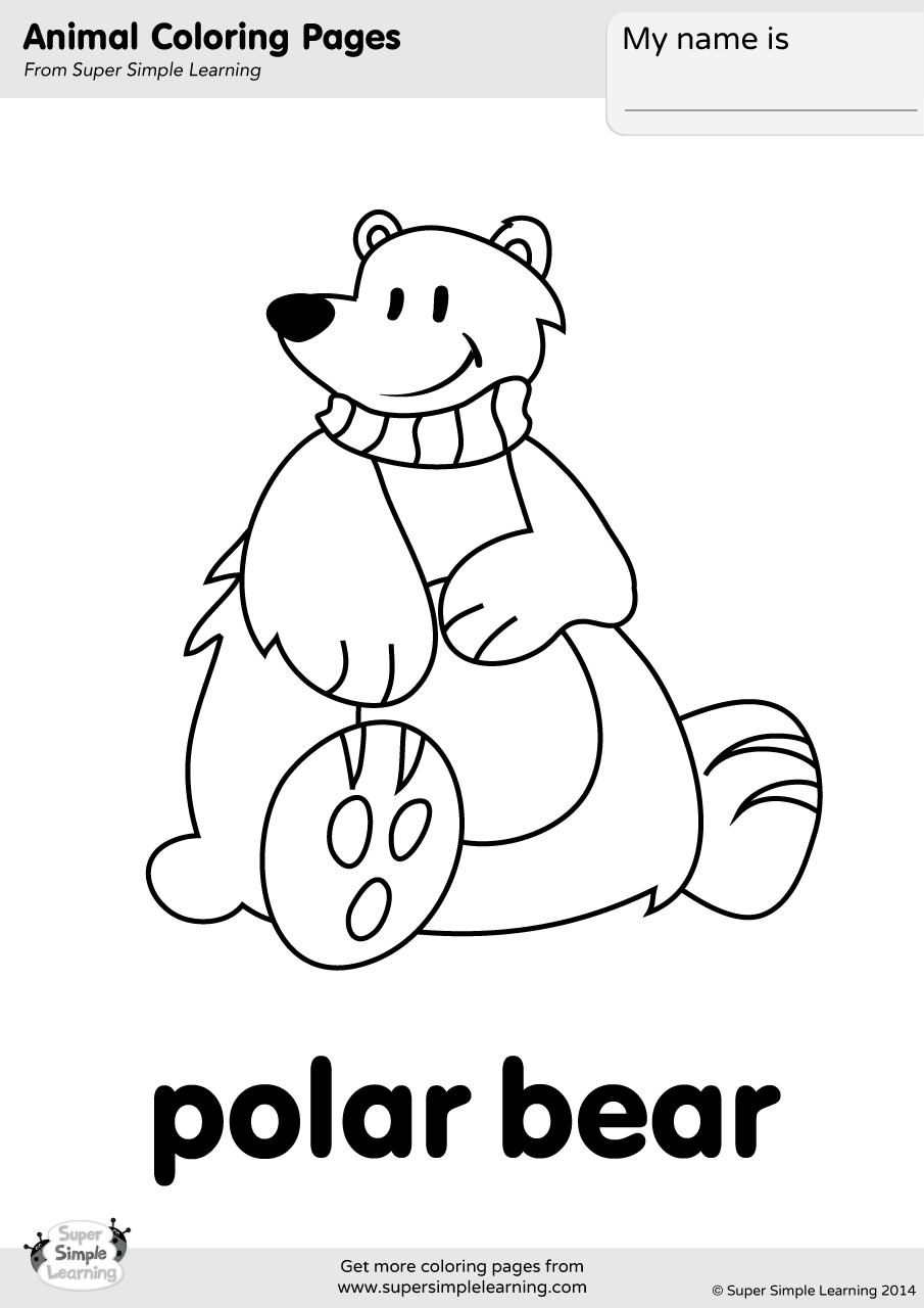 Polar Bear Coloring Page Super Simple Polar Bear Coloring Page Super Simple