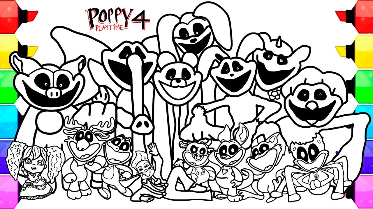Poppy Playtime Chapter 4 Coloring Pages How To Color All Characters From Chapter 4 FULL Gameplay YouTube