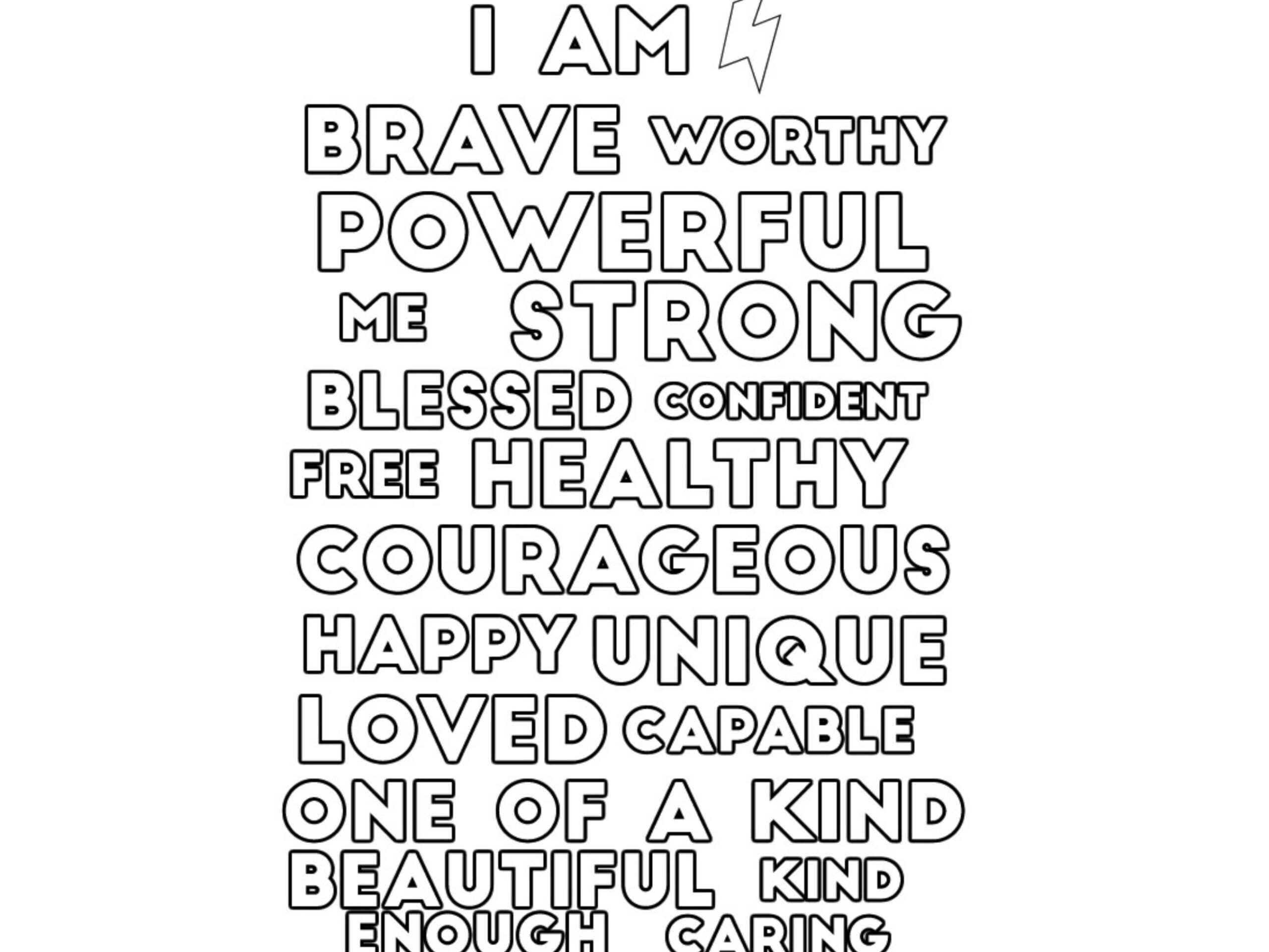 Positive Affirmation Coloring Book Stress Relief Self love PDF Etsy