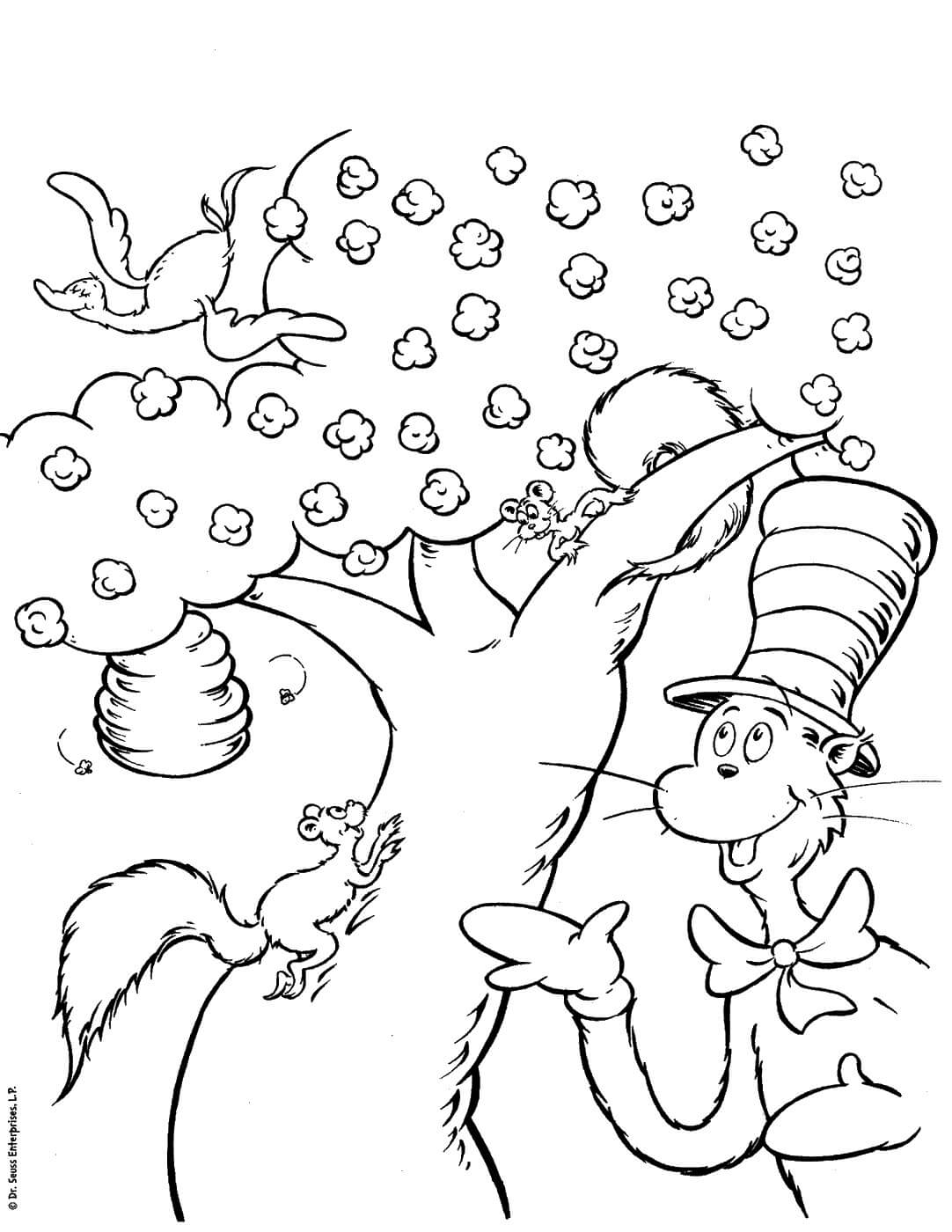 cat in the hat coloring page cat in the hat coloring page