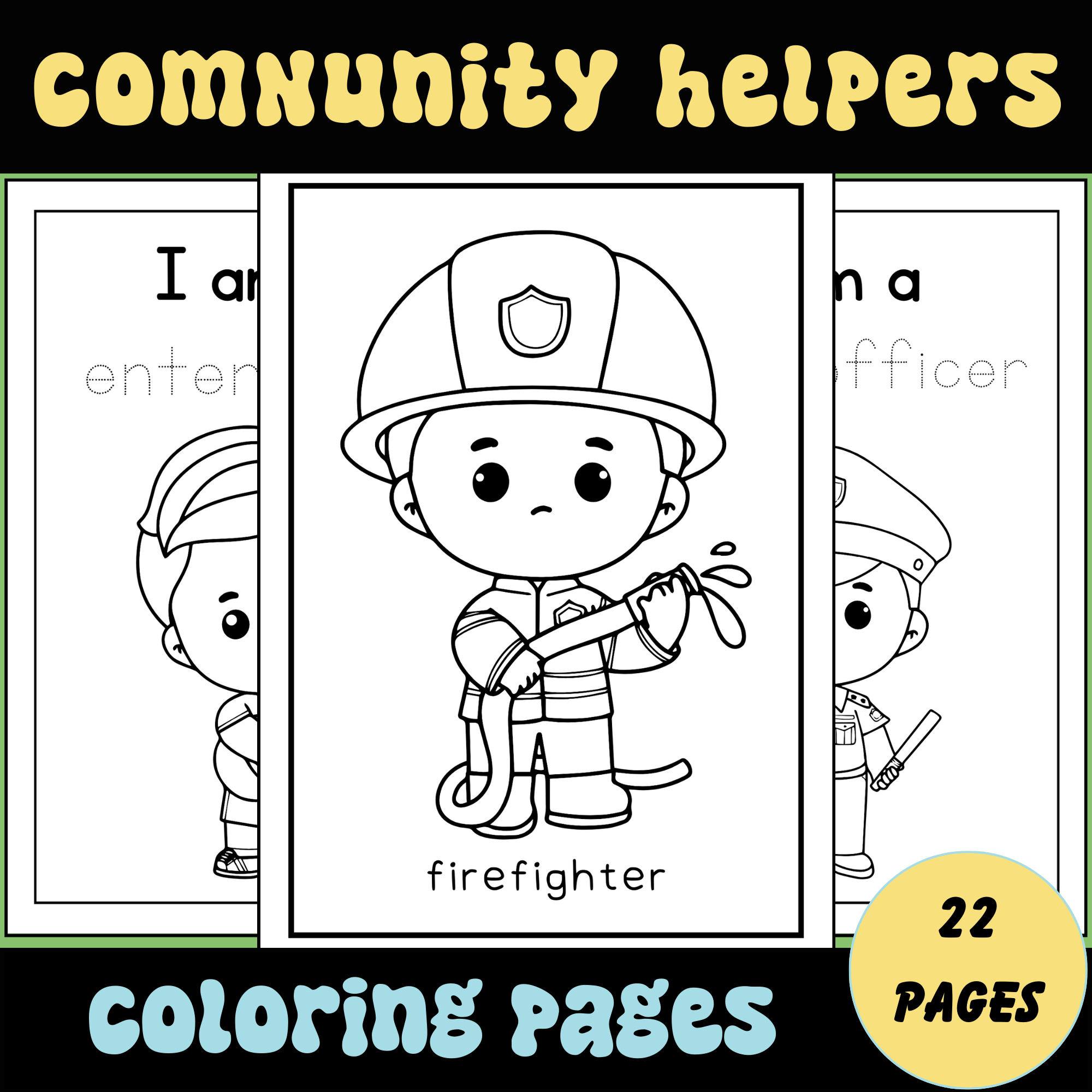 Printable Community Helpers Career Coloring Pages Community Worker For Grade 1 Made By Teachers