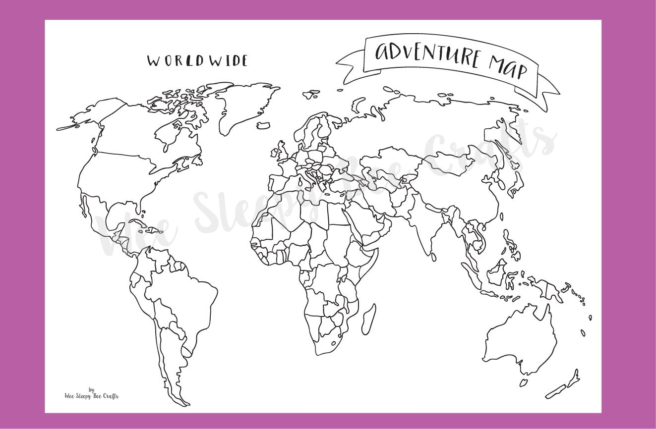 map world coloring page