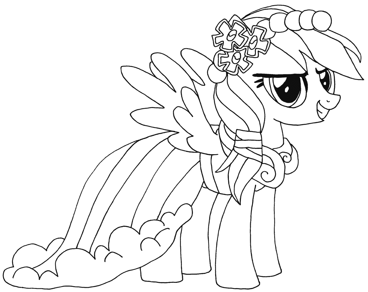 Rainbow Dash Coloring Page Free Printable