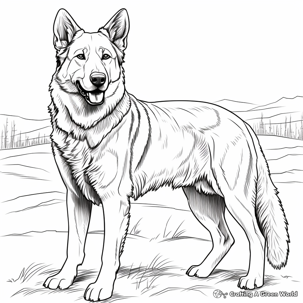 coloring pages german shepherd dog
