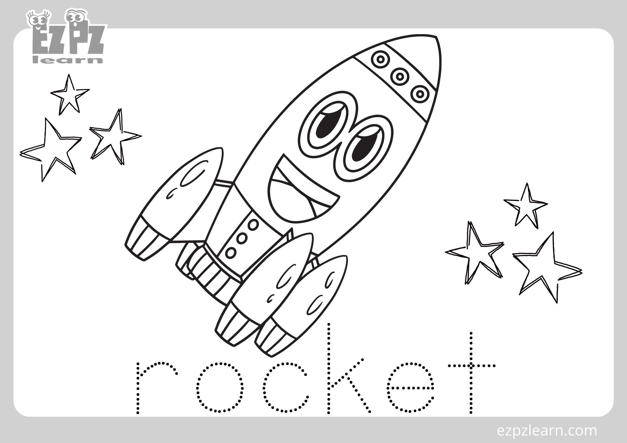 Rocket Coloring Page For Kids Free PDF Download Ezpzlearn