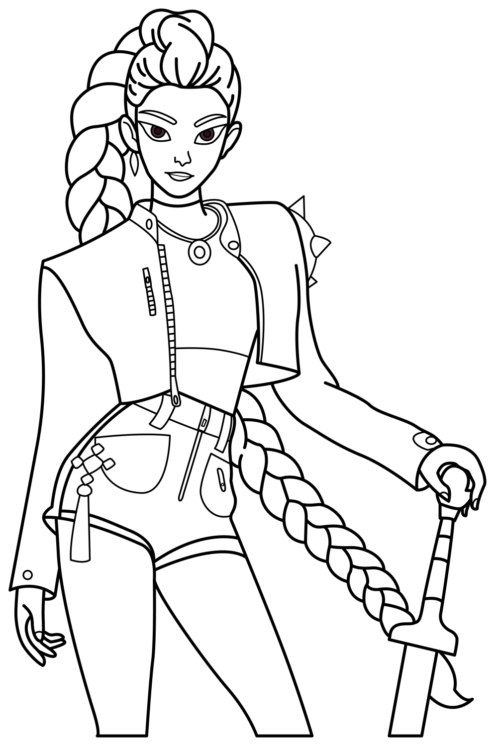 Rumi From K Pop Demon Hunters Coloring Page