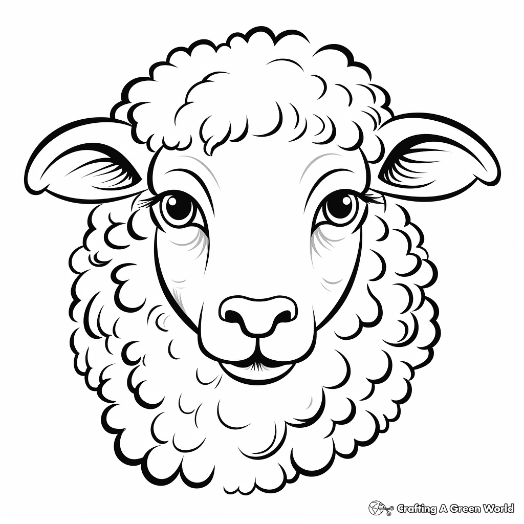 Sheep Head Coloring Pages Free Printable 