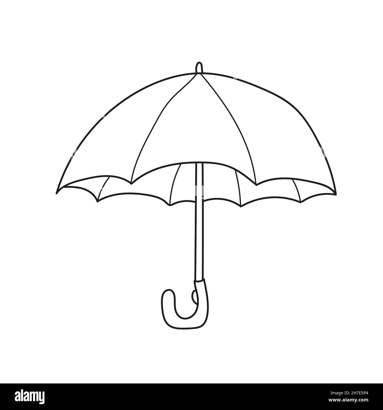 Simple Coloring Page Illustration Of Isolated Black And White Umbrella For Coloring Book Stock Vector Image Art Alamy