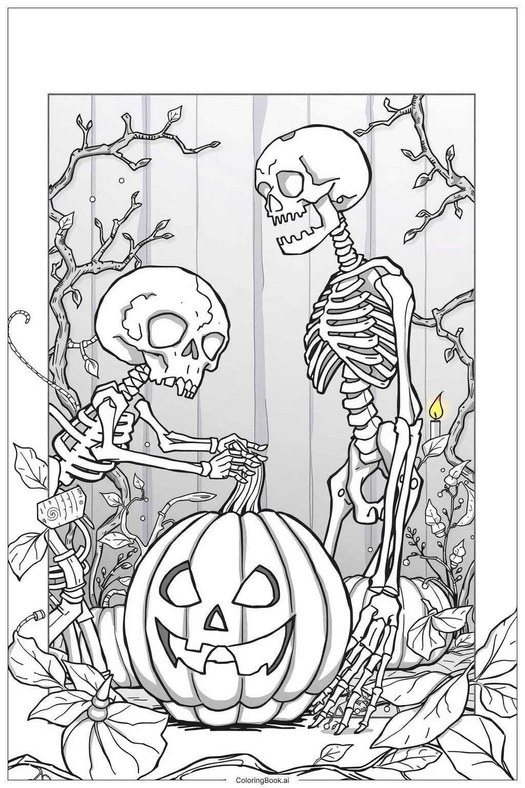 Skeleton Jack Lantern Coloring Page Free PDF PNG Printable Skeleton Jack Lantern Coloring Page Free PDF PNG Printable