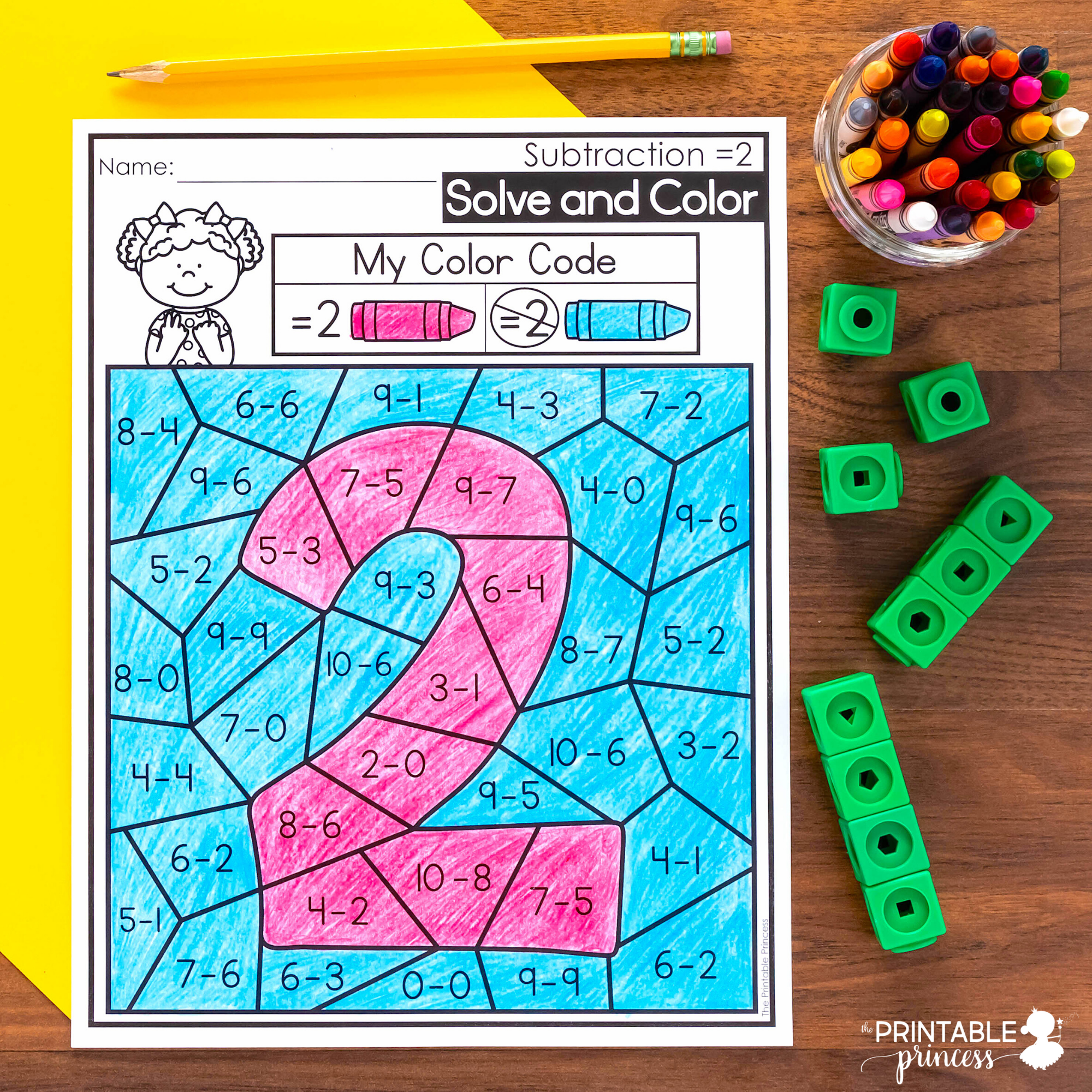 Solve And Color Addition And Subtraction Coloring Pages The Printable Princess Solve And Color Addition And Subtraction Coloring Pages The Printable Princess