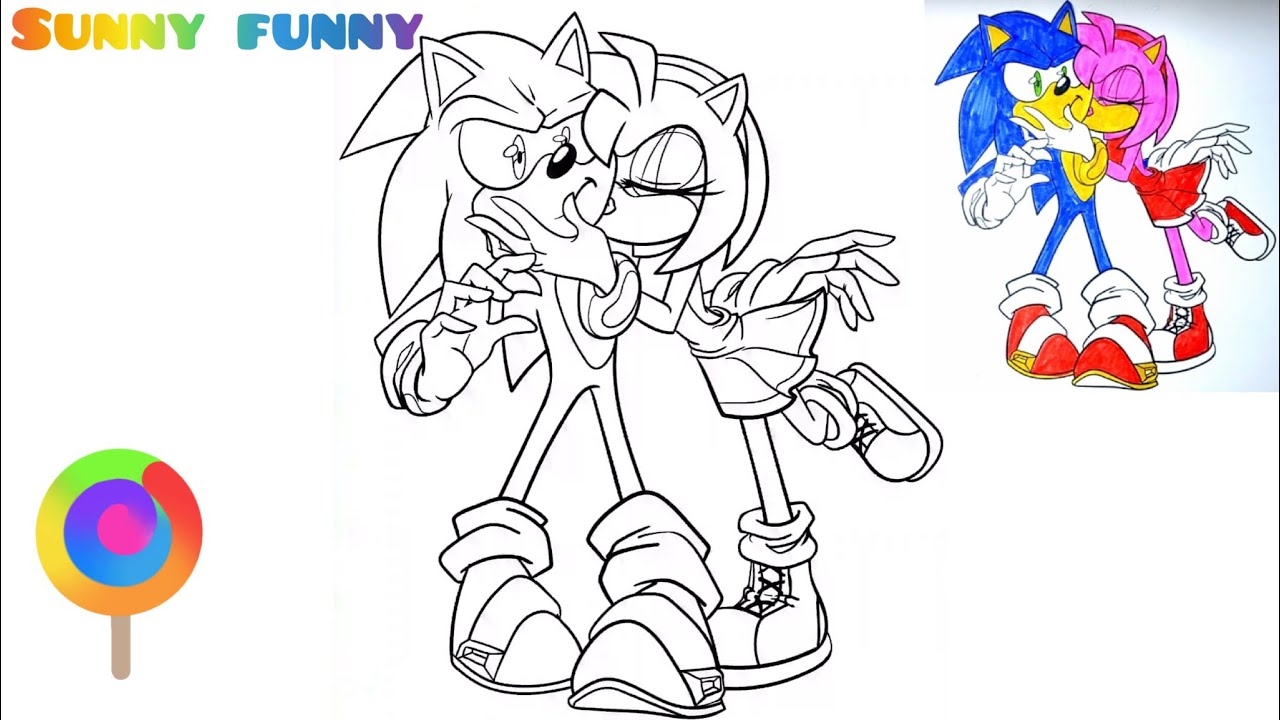 Sonic And Amy Rose Kiss Coloring Pages How To Draw Sonic And Amy Rose YouTube