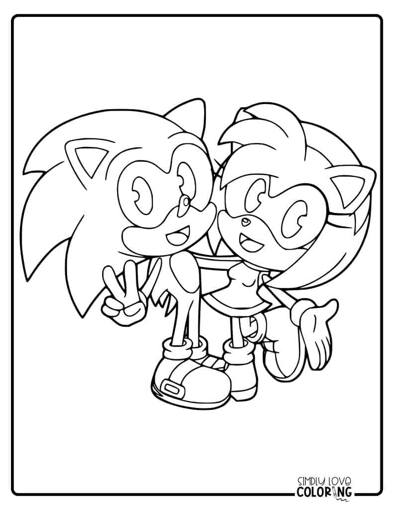 amy and sonic coloring pages