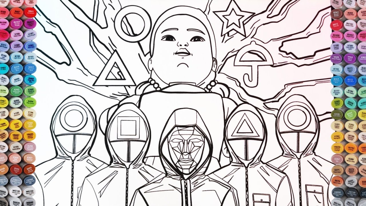 SQUID GAME Coloring Page LET S DO IT TOGETHER YouTube SQUID GAME Coloring Page LET S DO IT TOGETHER YouTube