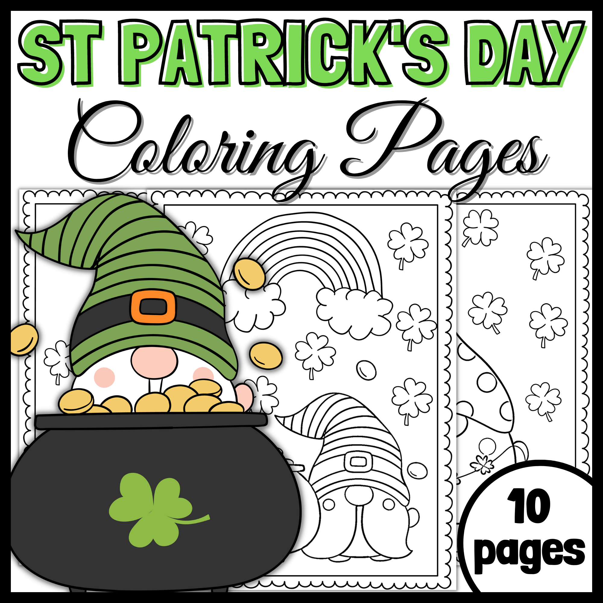 St Patrick s Day Coloring Pages St Patrick s Day Gnomes Coloring Sheets Made By Teachers