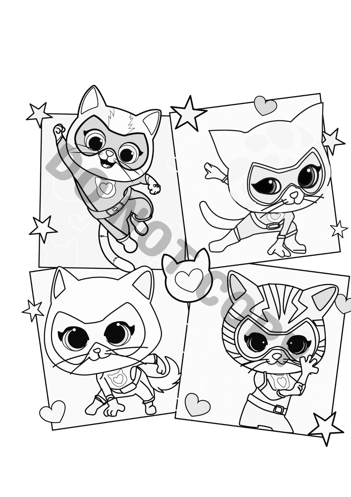 super kitties coloring pages super kitties coloring pages