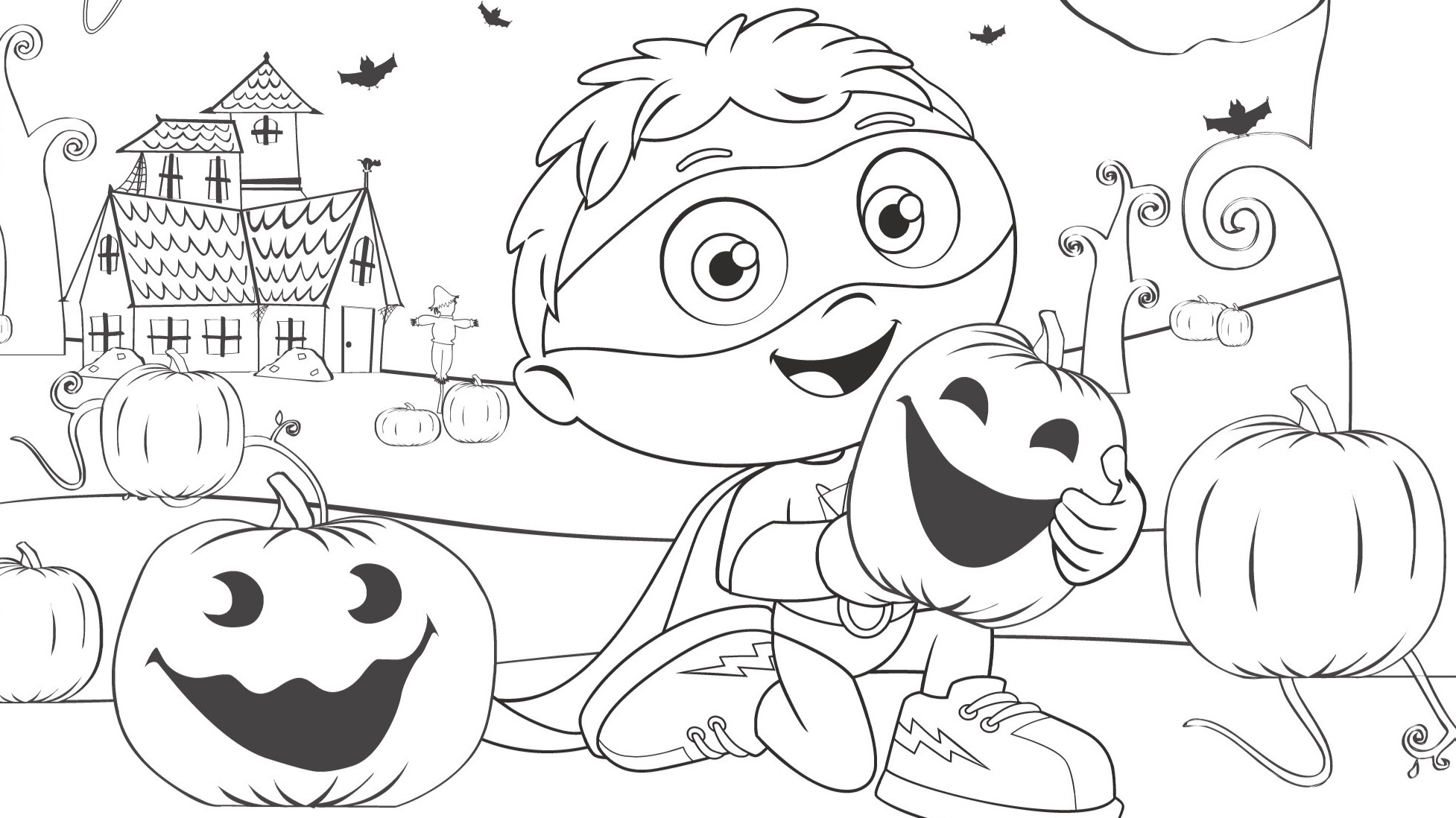 Super Why Halloween Coloring Page Kids Coloring Pages PBS KIDS For Parents