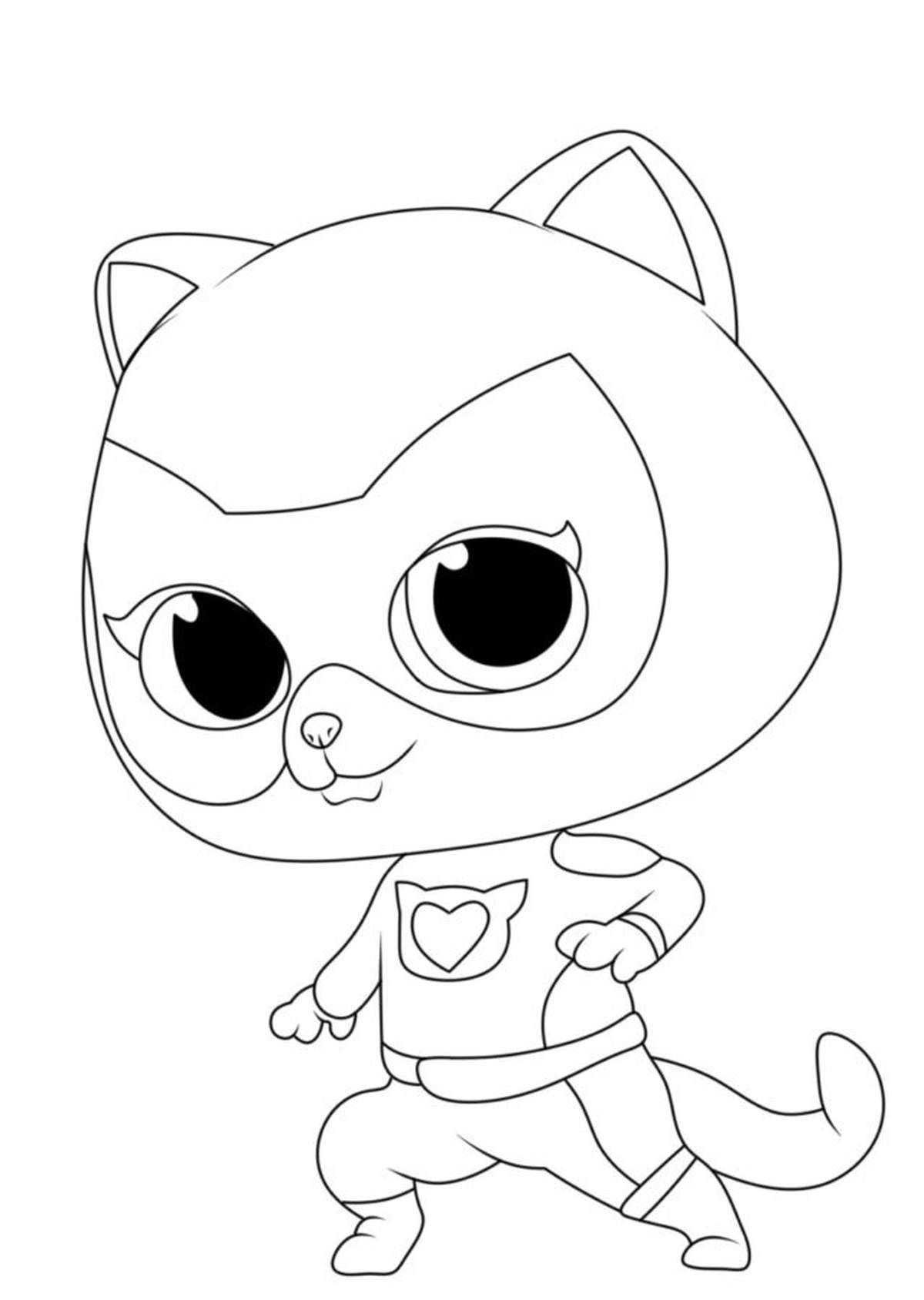 super kitties coloring page