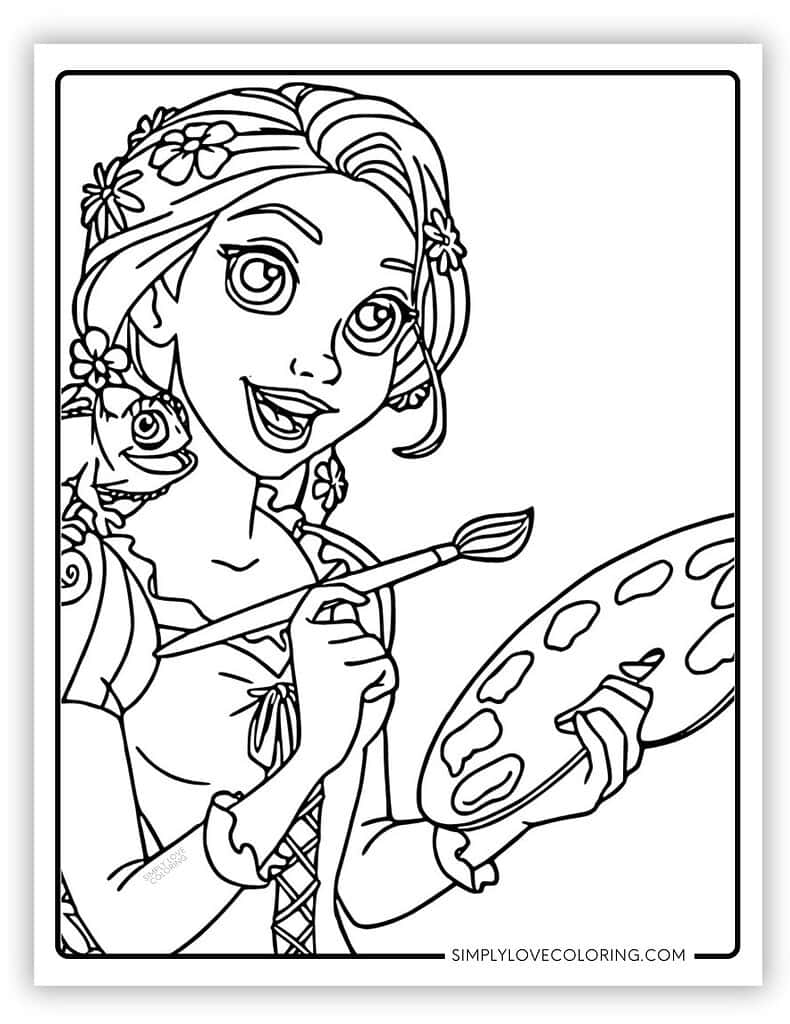 princess rapunzel coloring pages