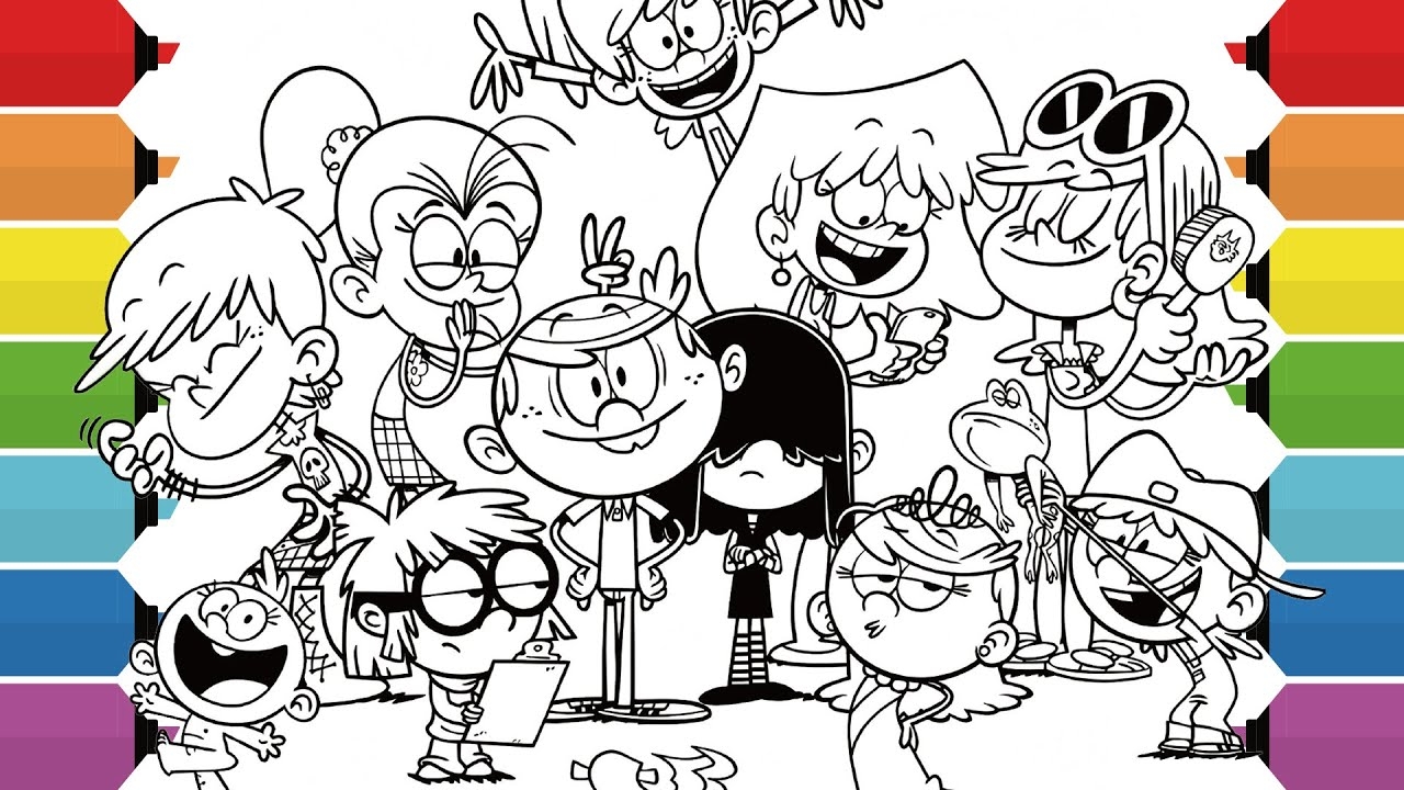 The Loud House Coloring Page Lincoln Lily Lisa Lola Lana Lucy Lynn Luan Luna Leni Lori YouTube