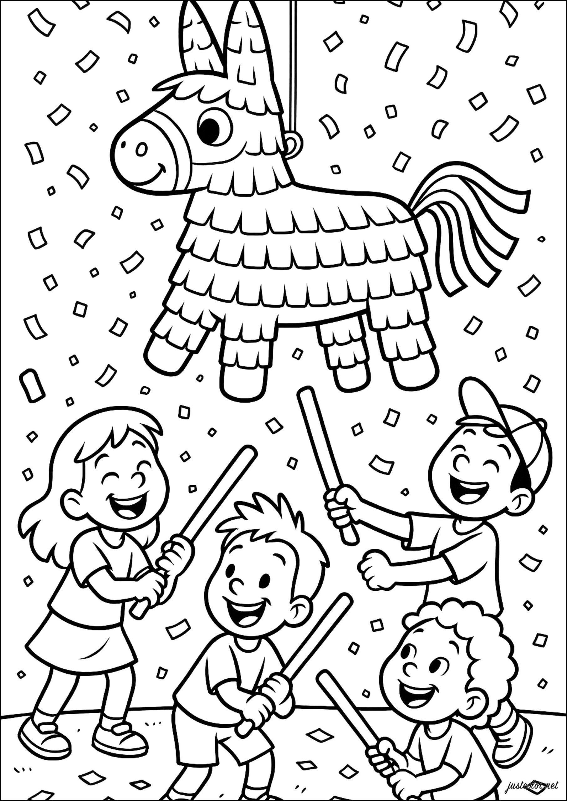 The Pi ata Cinco De Mayo Coloring Pages