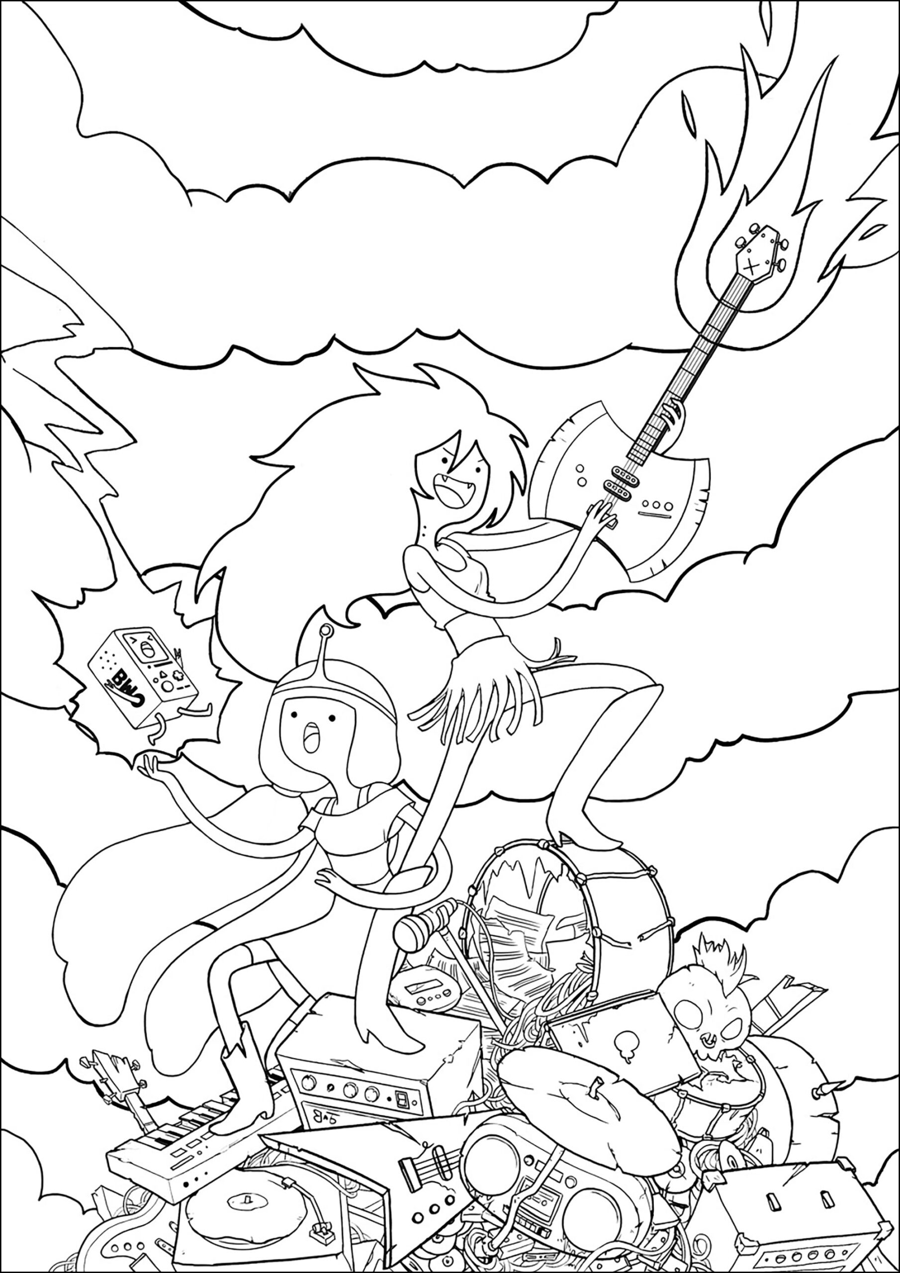 The Power Of Music Adventure Time Coloring Pages