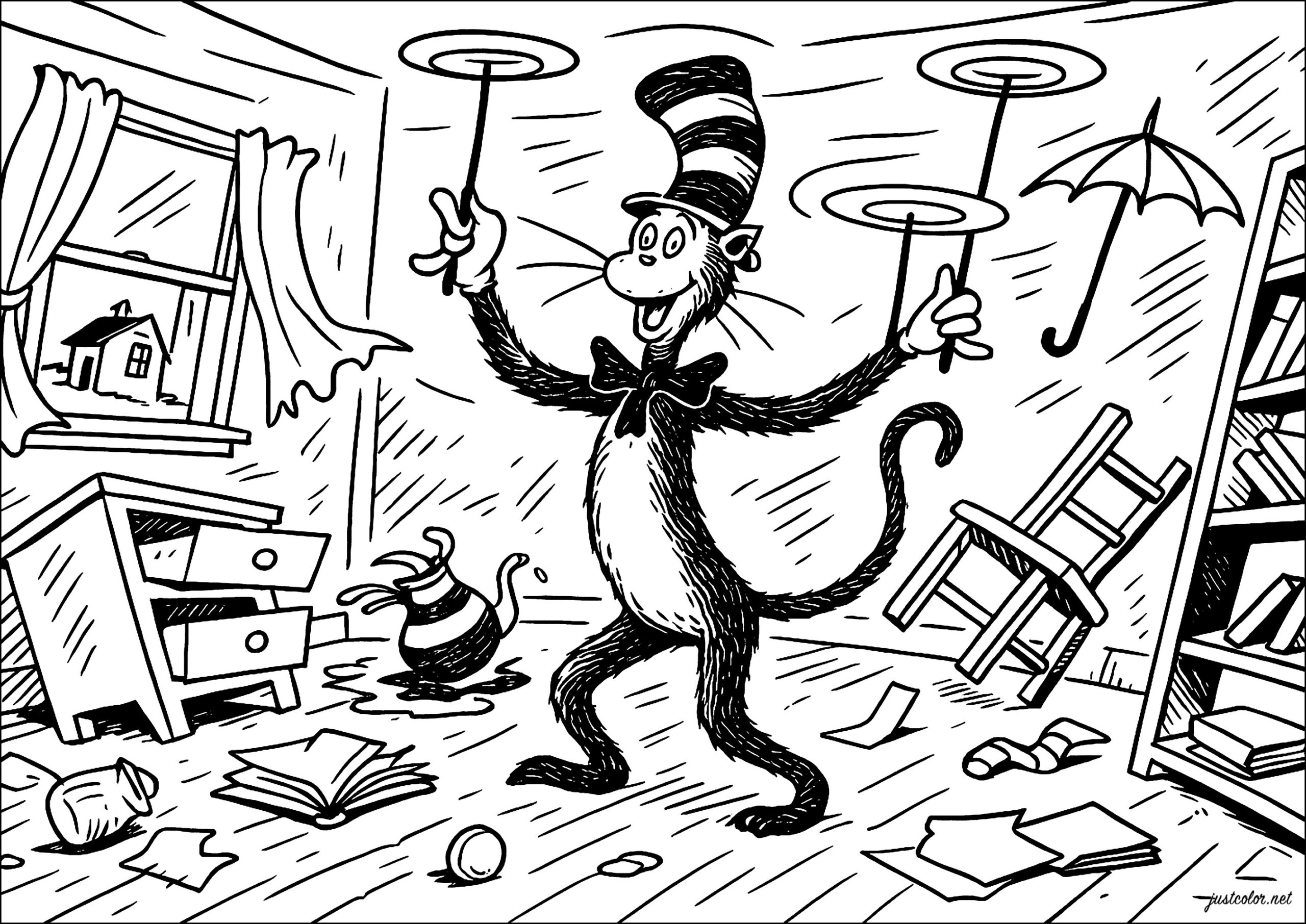 The Prankster Cat The Cat In The Hat Coloring Pages The Prankster Cat The Cat In The Hat Coloring Pages
