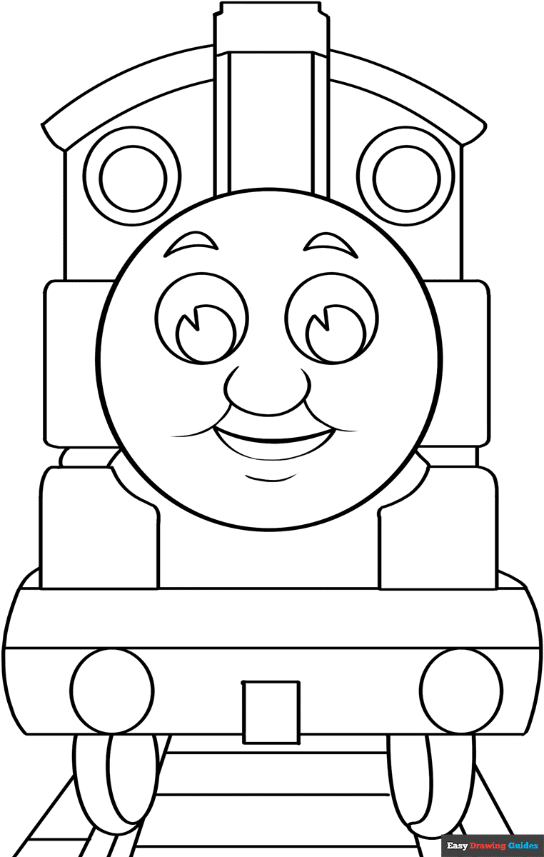 Thomas The Train Coloring Page Easy Drawing Guides