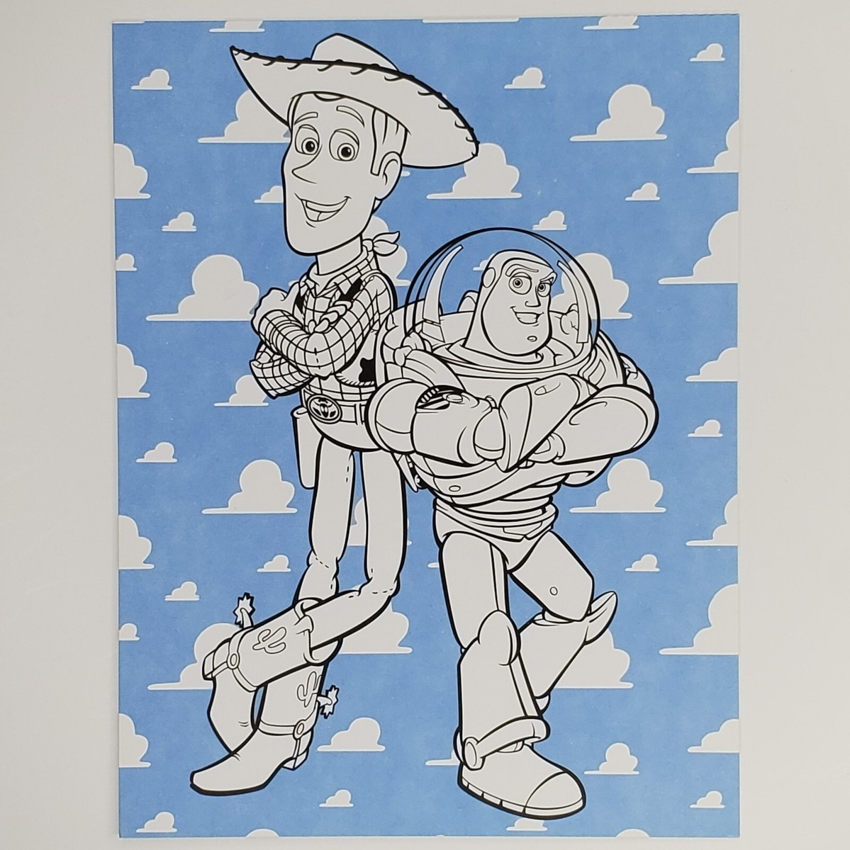 Toy Story Coloring Book Postcard Buzz Lightyear Woody Disney Pixar 4 875x6 75 EBay