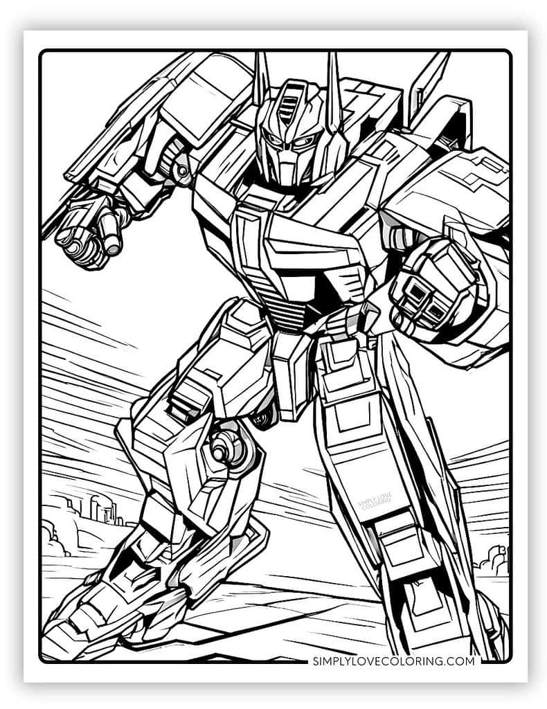 optimus prime coloring page